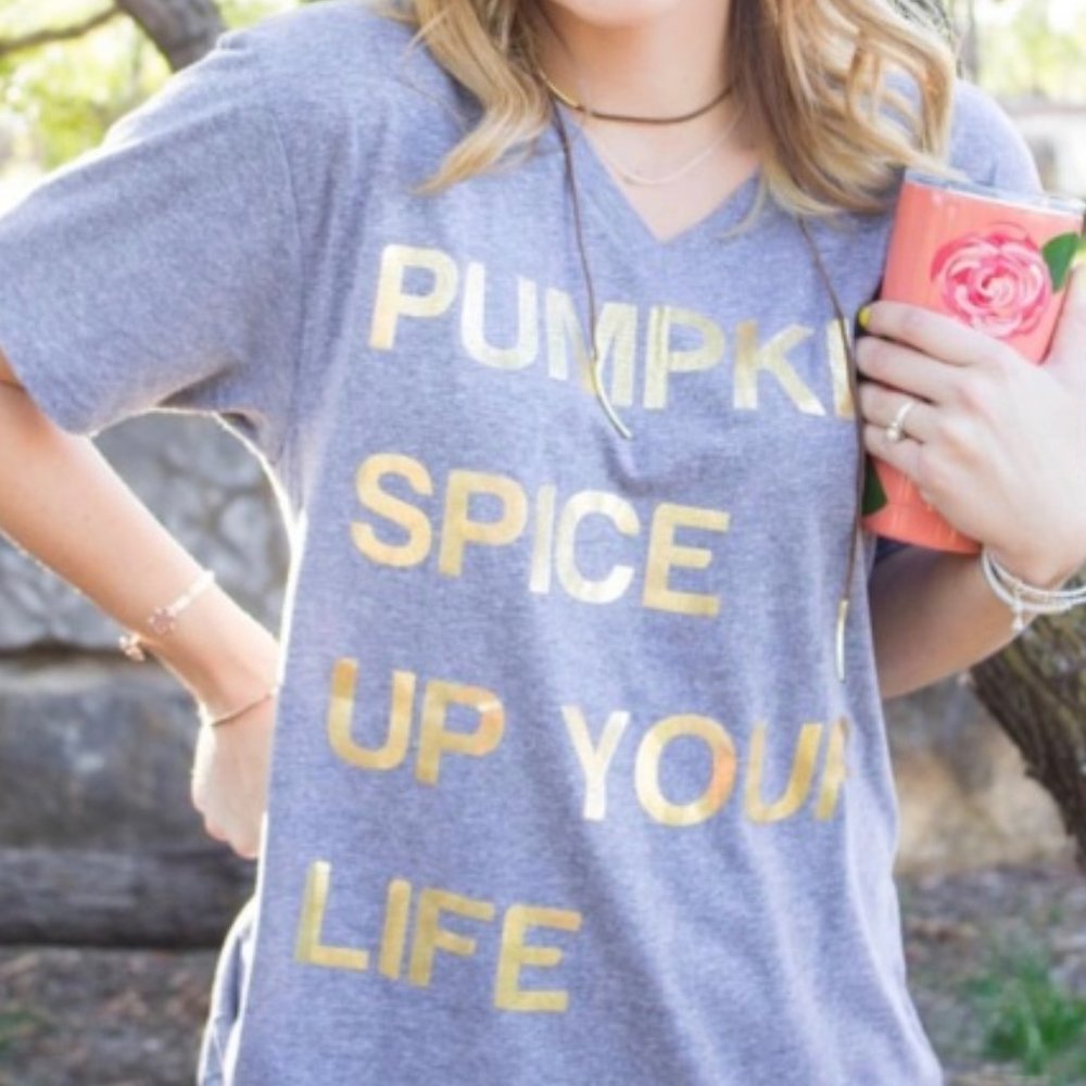 Pumpkin Spice V-Neck Tee